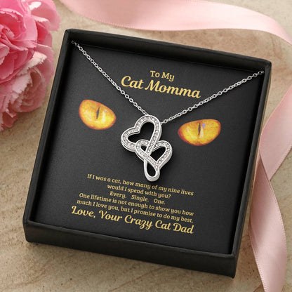 Cat Mom Gifts Cat Lover Gift Ideas Necklace For Women Just Because I Love You Anniversary Gift For Her Christmas Penda Double Hearts Necklace