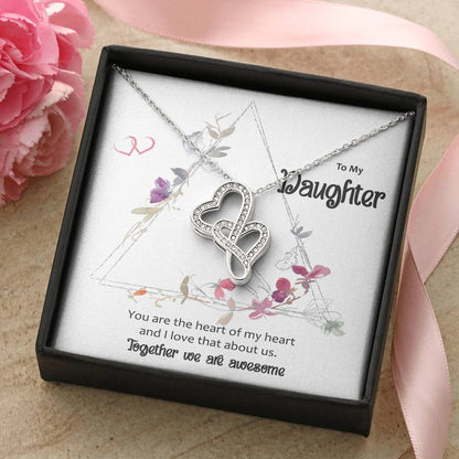 Daughter Necklace Heart Of My Heart Double Hearts Necklace