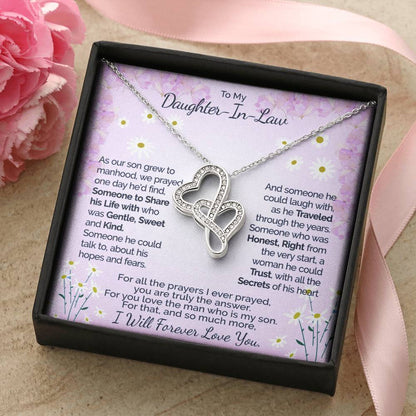 A Gift For Daughter In Law  - You Are Truly The Answer 3 Double Hearts Necklace