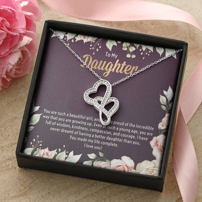 For Daughter Double Hearts Necklace