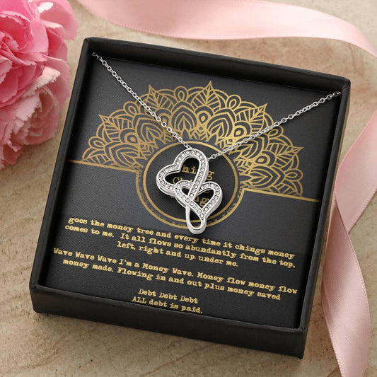 Ching Ching Ching Goes The Money Tree Daily Mantra Double Heart Love Necklace Double Hearts Necklace