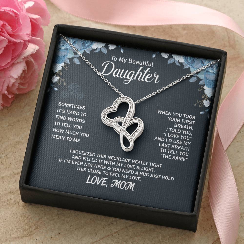 Daughter Gift Necklace Daughter Birthday Gift Gift For Daughter Daughter Jewelry 2 Double Hearts Necklace