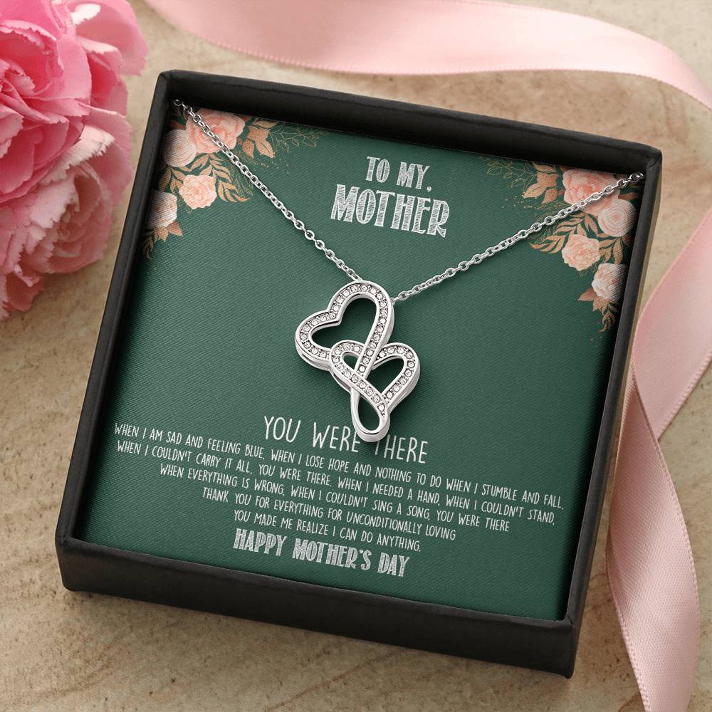 Dazzling Pendant Necklace For Your Mom Who Is  Always With You Double Hearts Necklace