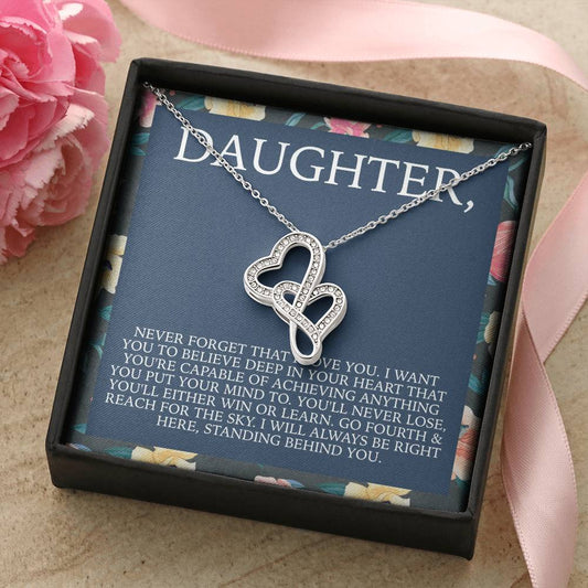 Daughter Necklace - Mother Daughter Jewelry Gift Daughter Wedding Gift Graduation Birthday Meaningful Interlocking Nec Double Hearts Necklace