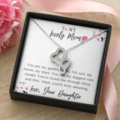 Truly Amazing Mum Mothers Day Gift Gorgeous  Double Hearts Necklace