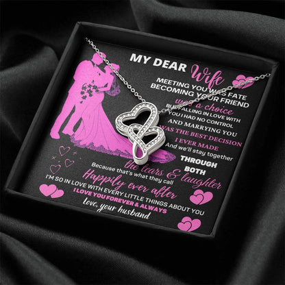 Dear Wife Double Hear Necklace Double Hearts Necklace