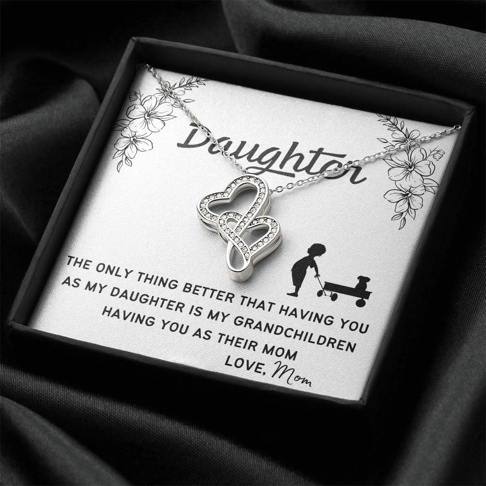 Forever Love Necklace. Perfect Gift For Your Daughter. 1 Double Hearts Necklace