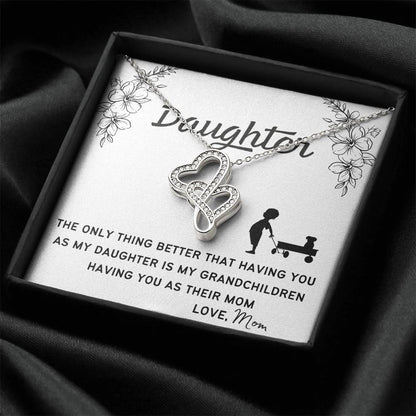 Forever Love Necklace. Perfect Gift For Your Daughter. 1 Double Hearts Necklace