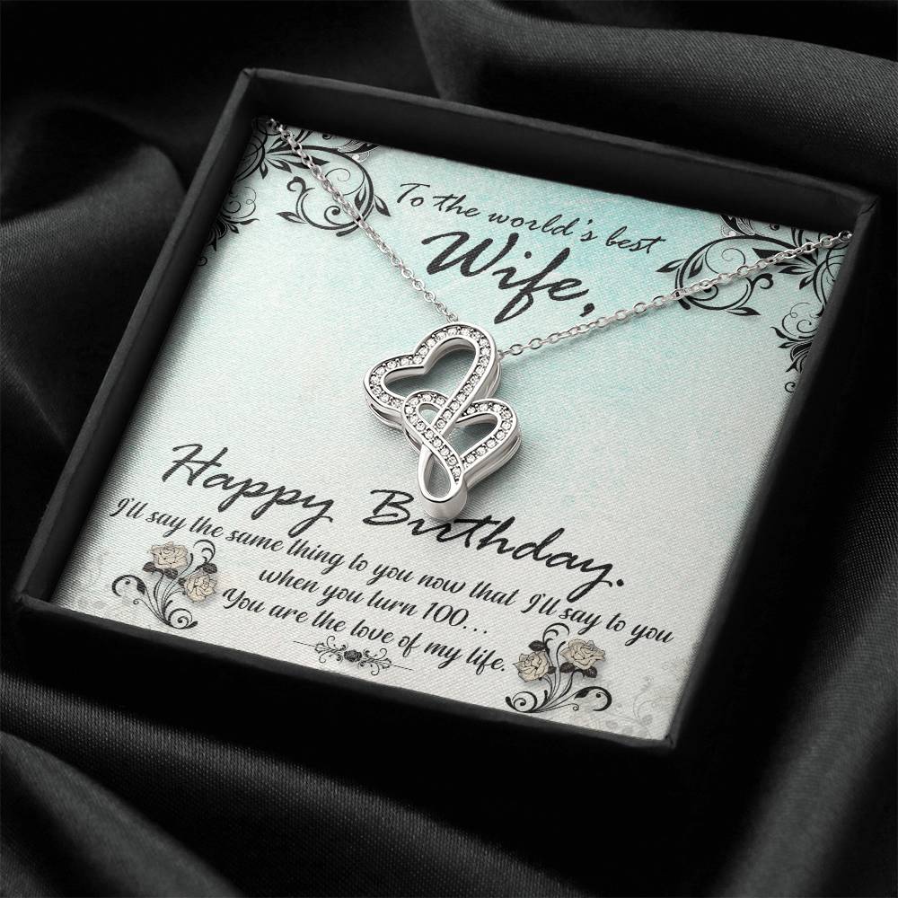 To My Wife Necklace Gift Anniversary Gift Gifts For Her Christmas Gift For Wife Birthday Gift G 3 Double Hearts Necklace