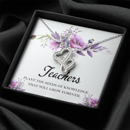 Best Teacher Gifts Double Hearts Necklace