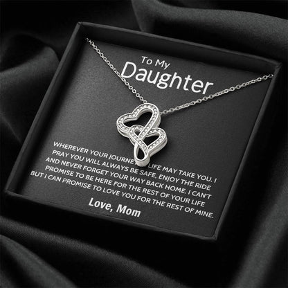 Daughter Gift Necklace Daughter Birthday Gift Gift For Daughter Daughter Jewelry 18 Double Hearts Necklace