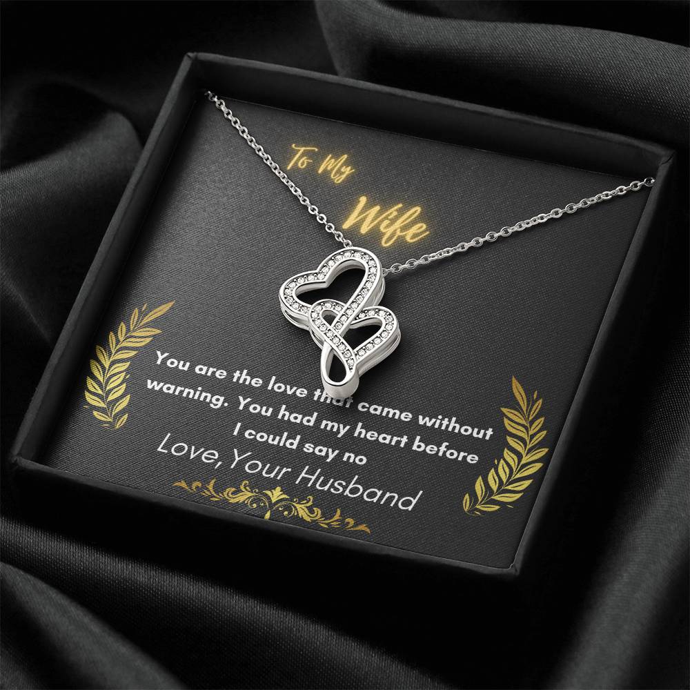To My Wife 1 Double Hearts Necklace