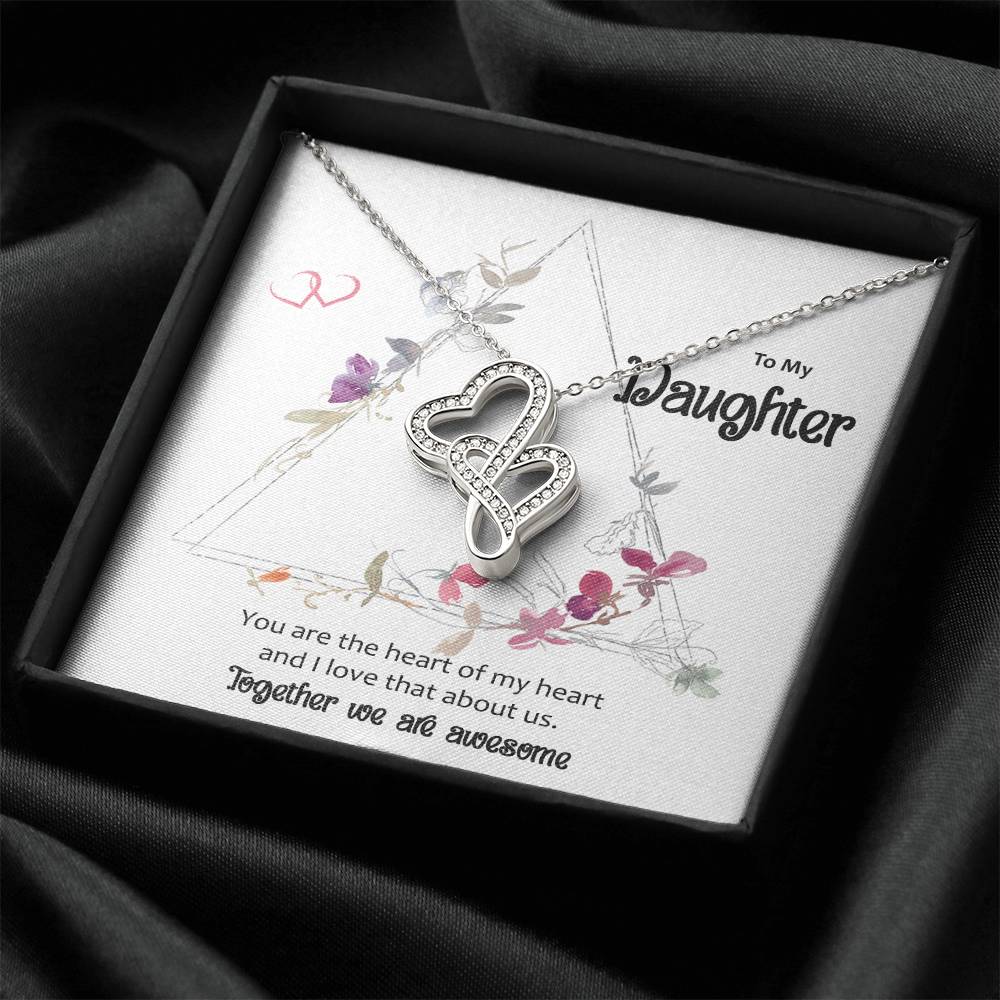 Daughter Necklace Heart Of My Heart Double Hearts Necklace