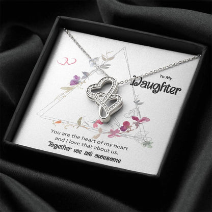 Daughter Necklace Heart Of My Heart Double Hearts Necklace