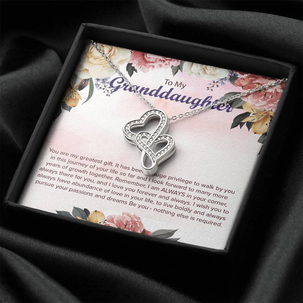 For Granddaughter Double Hearts Necklace