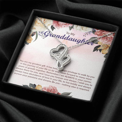 For Granddaughter Double Hearts Necklace