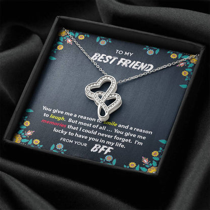 Best Friend Memories Double Hearts Necklace