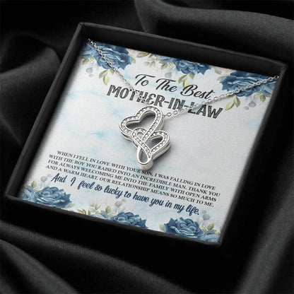 To The Best Mother-In-Law Double Hearts Necklace