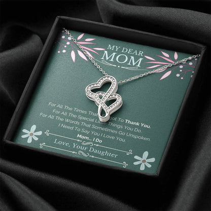 Daughter To Mom Necklace Double Hearts Necklace