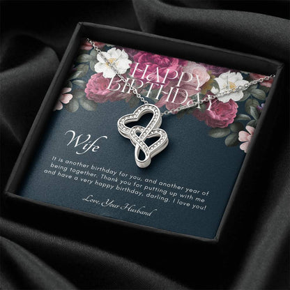 Birthday Gift For Wife From Husband Wife Necklace Meaningful Gift For Wife 1 Double Hearts Necklace