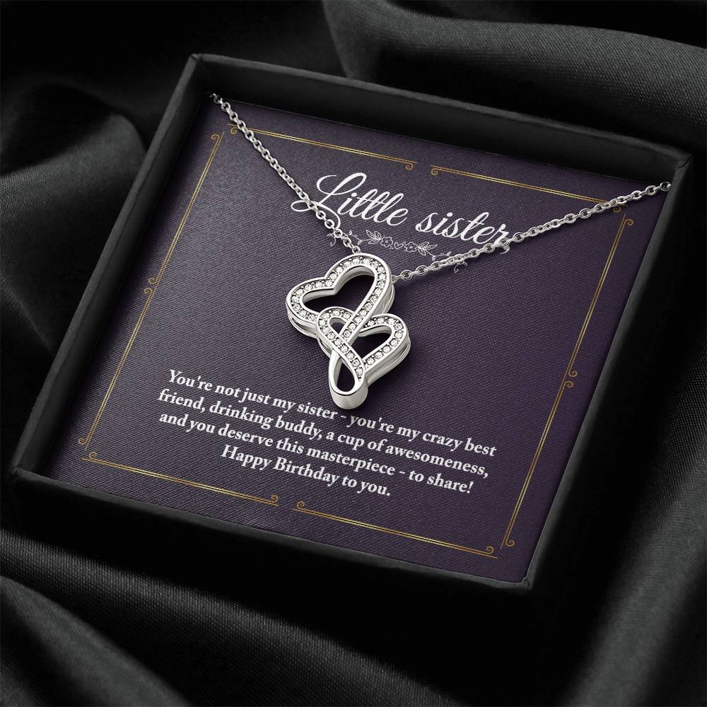 For Little Sister Double Hearts Necklace