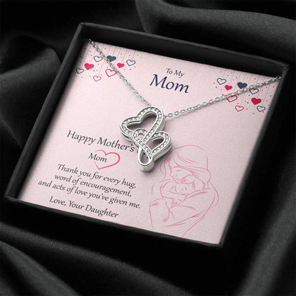 Best Mother's Day Gift For Mom Double Hearts Necklace