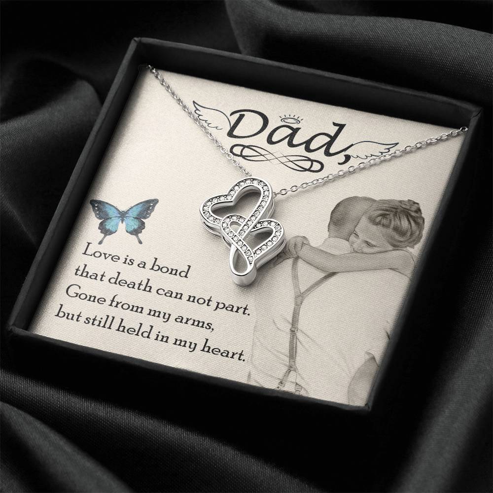 Dad - Love Is Board Thay Death Can Not Part - Necklace Double Hearts Necklace