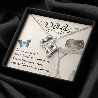 Dad - Love Is Board Thay Death Can Not Part - Necklace Double Hearts Necklace