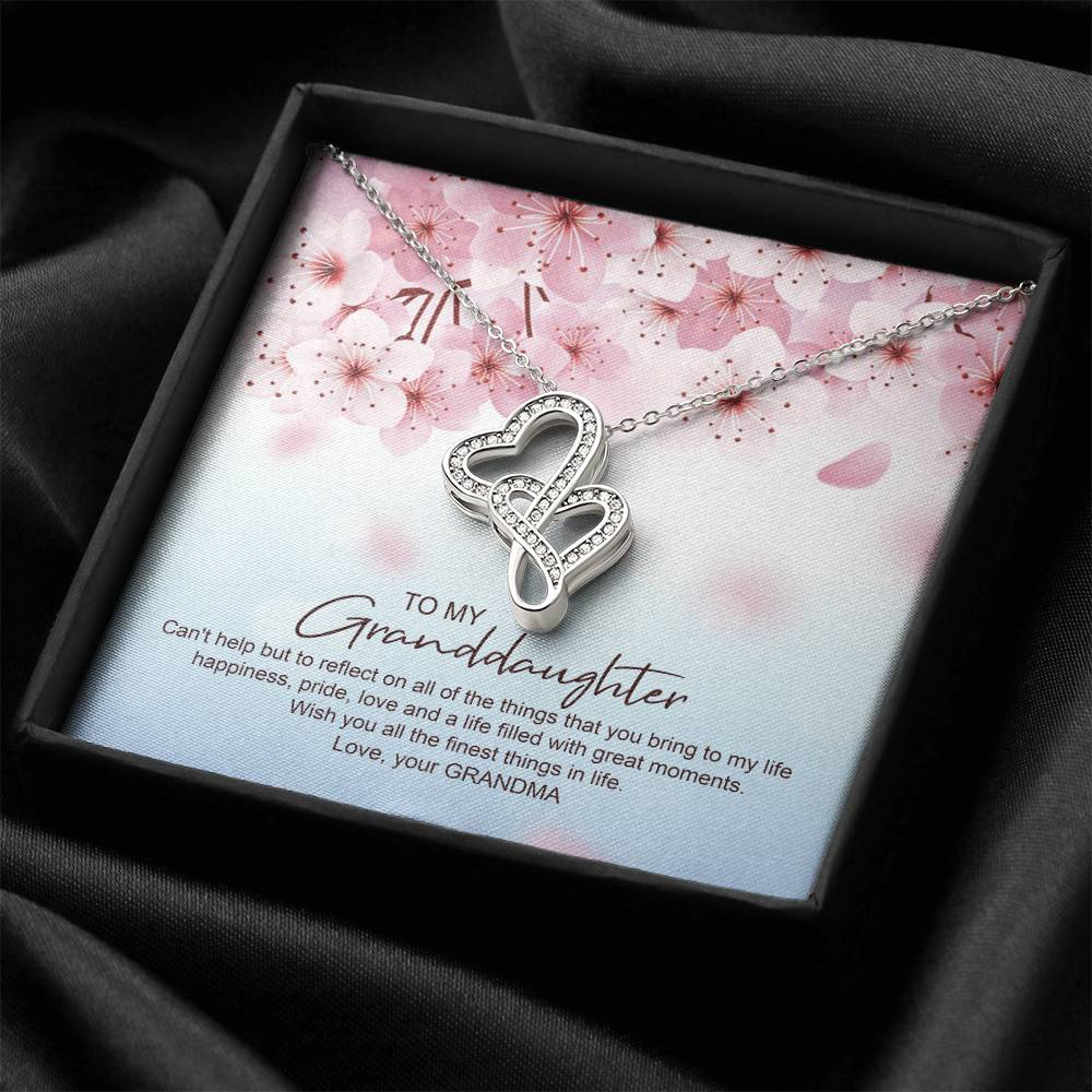 Wish You All The Finest Things In Life - Best Gift For Granddaughter Double Hearts Necklace