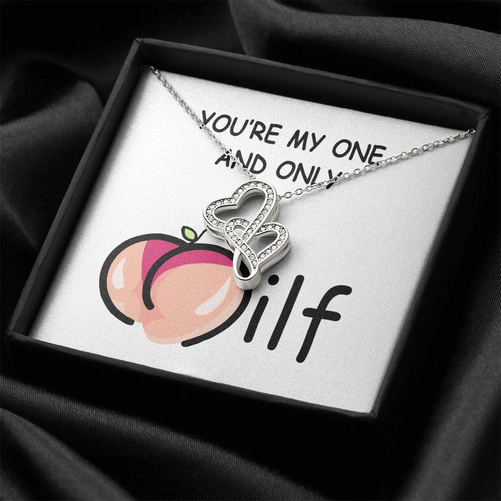 Double Heart Necklace For Her -  Necklace From Husband - Gift For Wife You're My One And Only - Wife Christmas Gift Fr Double Hearts Necklace