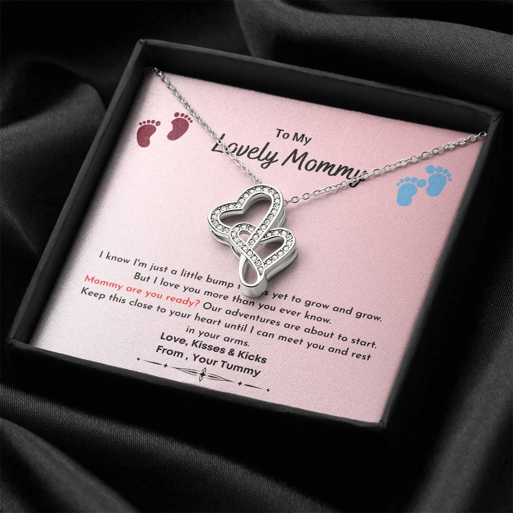 From Bump To Mommy 2 - Double Heart Double Hearts Necklace