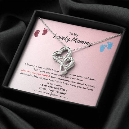 From Bump To Mommy 2 - Double Heart Double Hearts Necklace