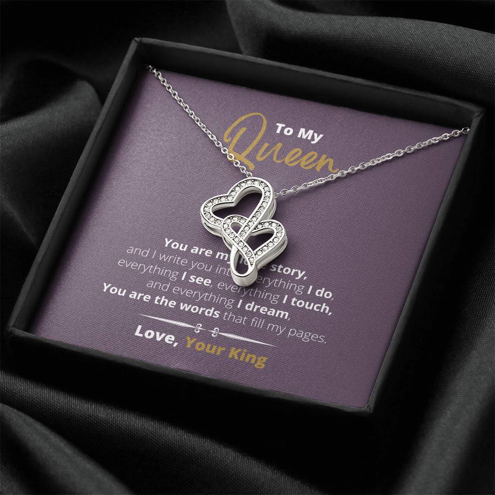 You Are My Love Story -  Double Hearts Necklace