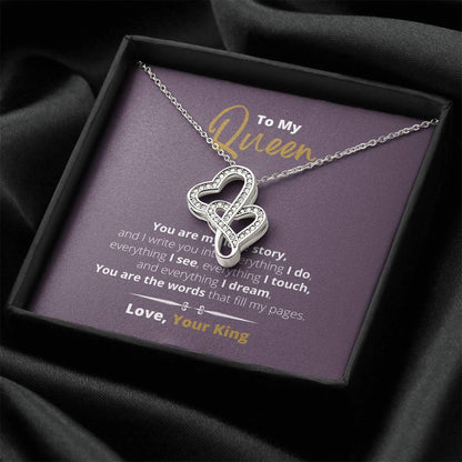 You Are My Love Story -  Double Hearts Necklace