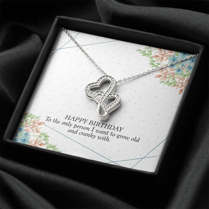 To My Wife Necklace - Birthday Gift For Wife - Gift For Wife Double Hearts Necklace