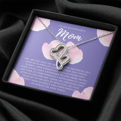 Gift For Boyfriend's Mom  Boyfriend's Mom Necklace  To My Boyfriend’S Mom Gift  Mother’S Day Gift For Boyfriend's Mom Double Hearts Necklace