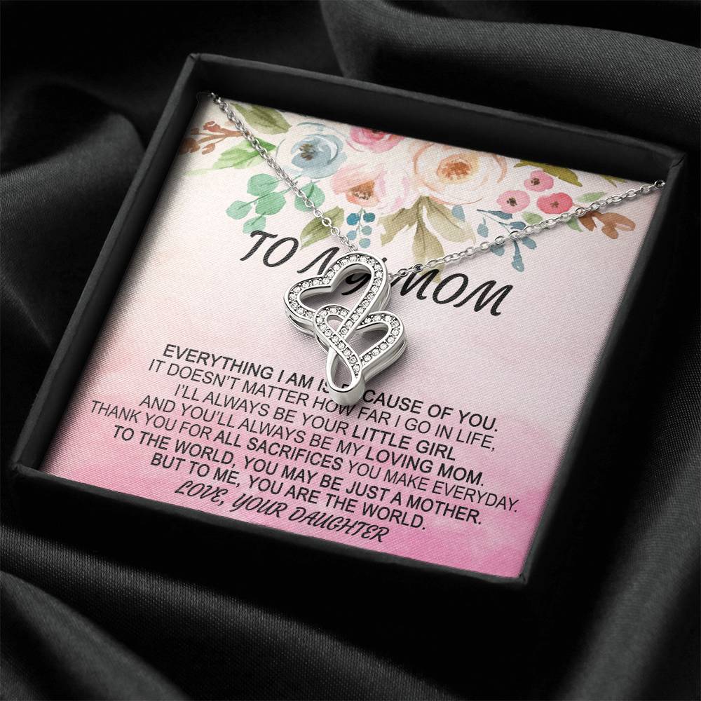 You Are The World Necklace Double Hearts Necklace