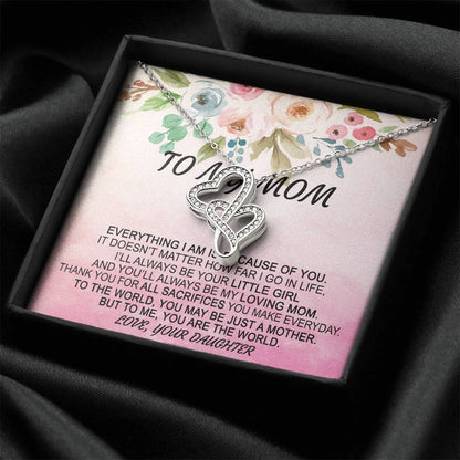 You Are The World Necklace Double Hearts Necklace