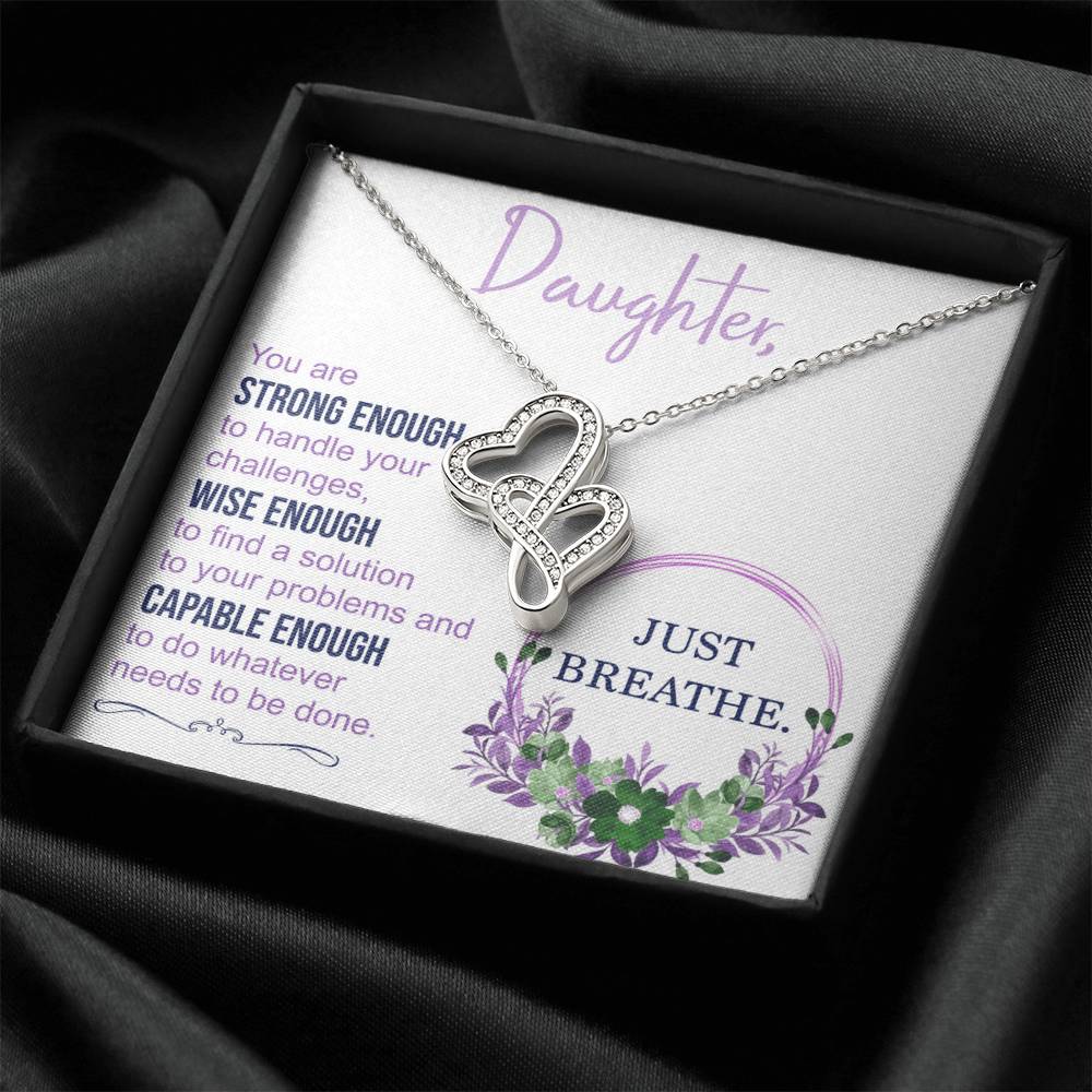Daughter Necklace To Daughter From Mom Daughter Inspirational Gift Birthday Gift Graduation Gift Double Hearts Necklace