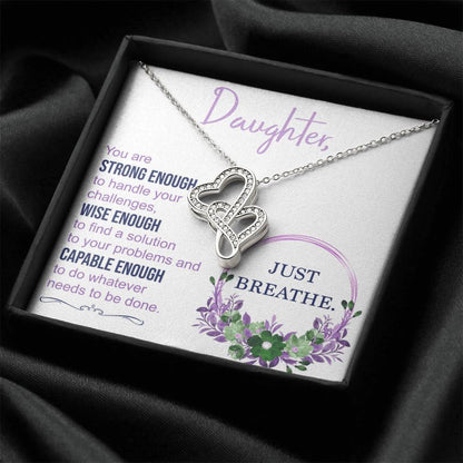 Daughter Necklace To Daughter From Mom Daughter Inspirational Gift Birthday Gift Graduation Gift Double Hearts Necklace