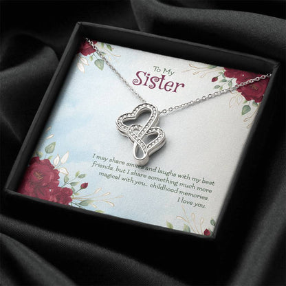 For Sister 1 Double Hearts Necklace