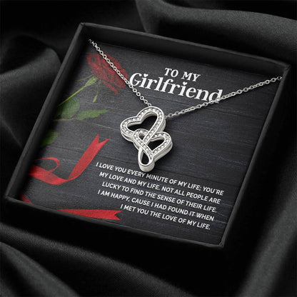 Valentines Day Gift For Girlfriend To My Girlfriend Necklace Anniversary Gift For Girlfriend Girlfriend Necklace Girlf Double Hearts Necklace