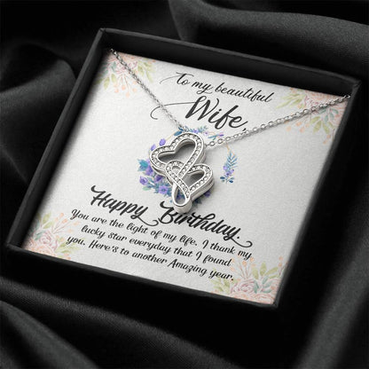To Wife ; Gorgeous  Double Hearts Necklace