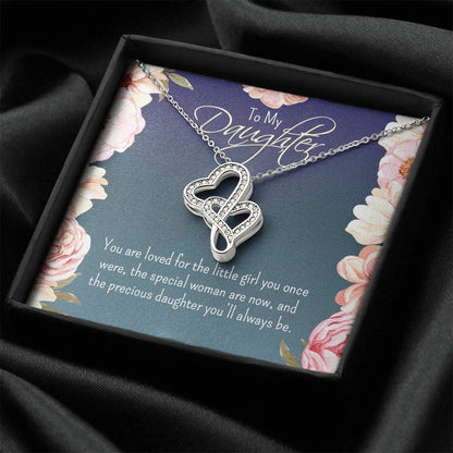 For Daughter 1 Double Hearts Necklace