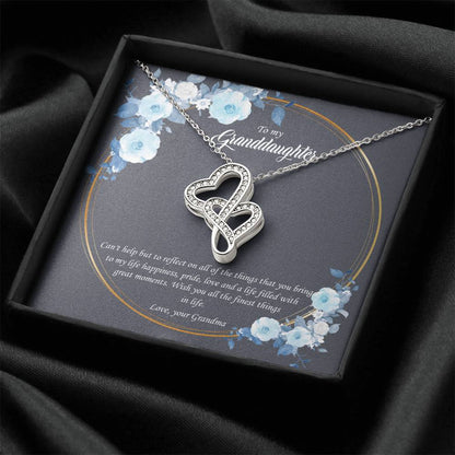 Wish You All The Finest Things In Life - Best Gift For Granddaughter 1 Double Hearts Necklace