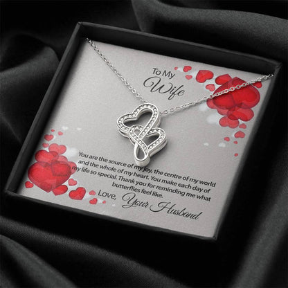 You Are The Source Of My Joy Necklace Double Hearts Necklace