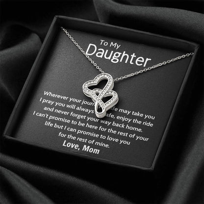 Daughter Gift Necklace Daughter Birthday Gift Gift For Daughter Daughter Jewelry 14 Double Hearts Necklace