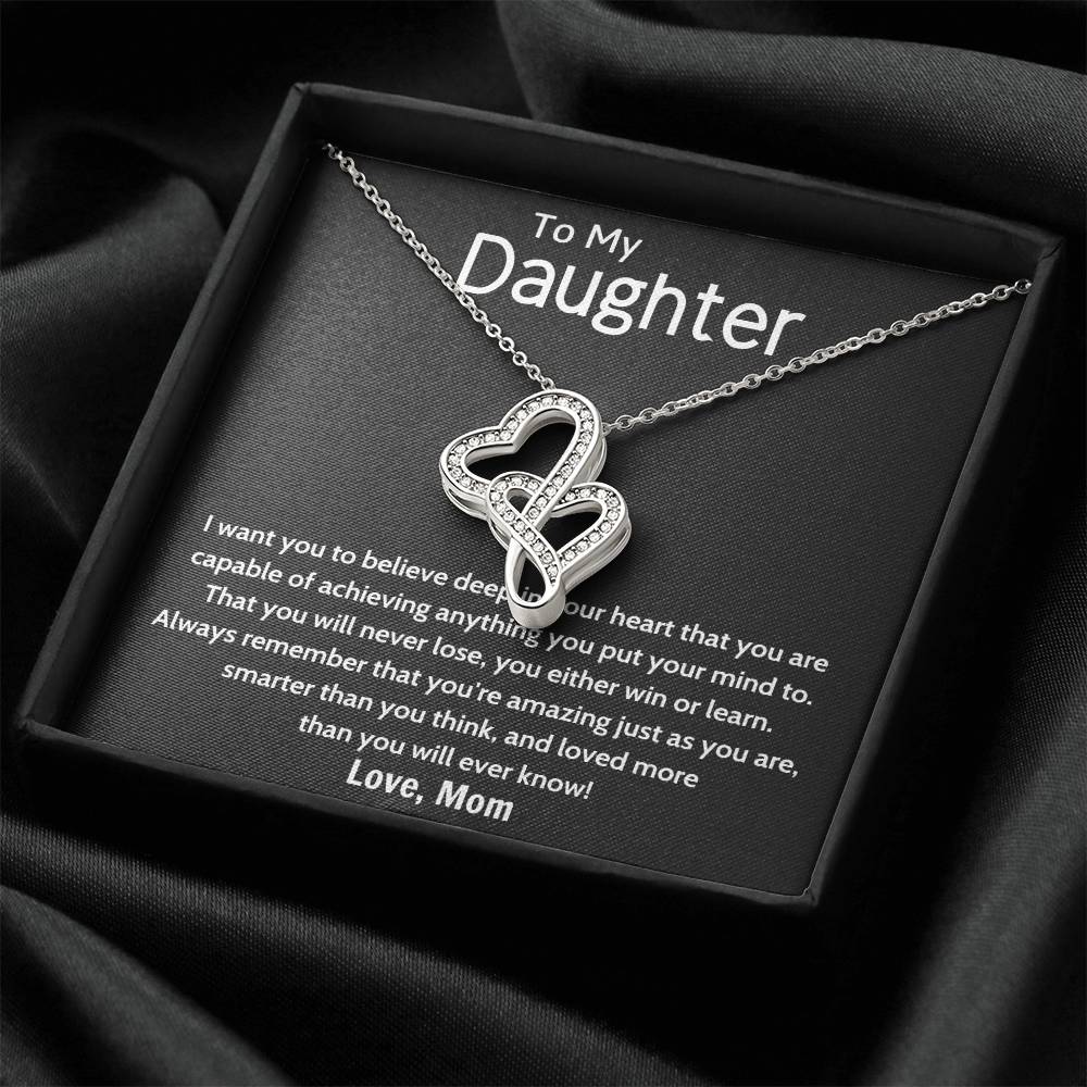 Daughter Gift Necklace Daughter Birthday Gift Gift For Daughter Daughter Jewelry 6 Double Hearts Necklace