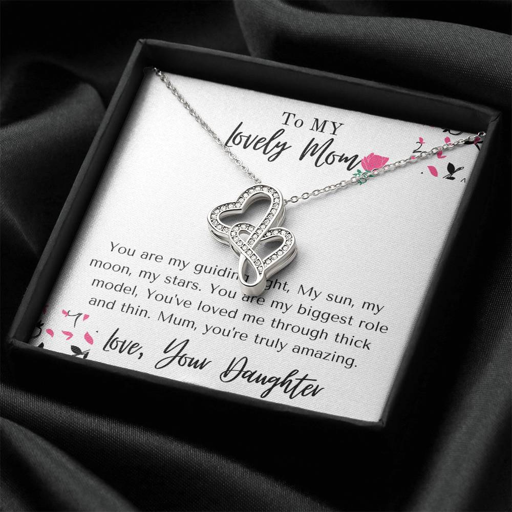 Truly Amazing Mum Mothers Day Gift Gorgeous  Double Hearts Necklace