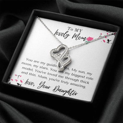 Truly Amazing Mum Mothers Day Gift Gorgeous  Double Hearts Necklace
